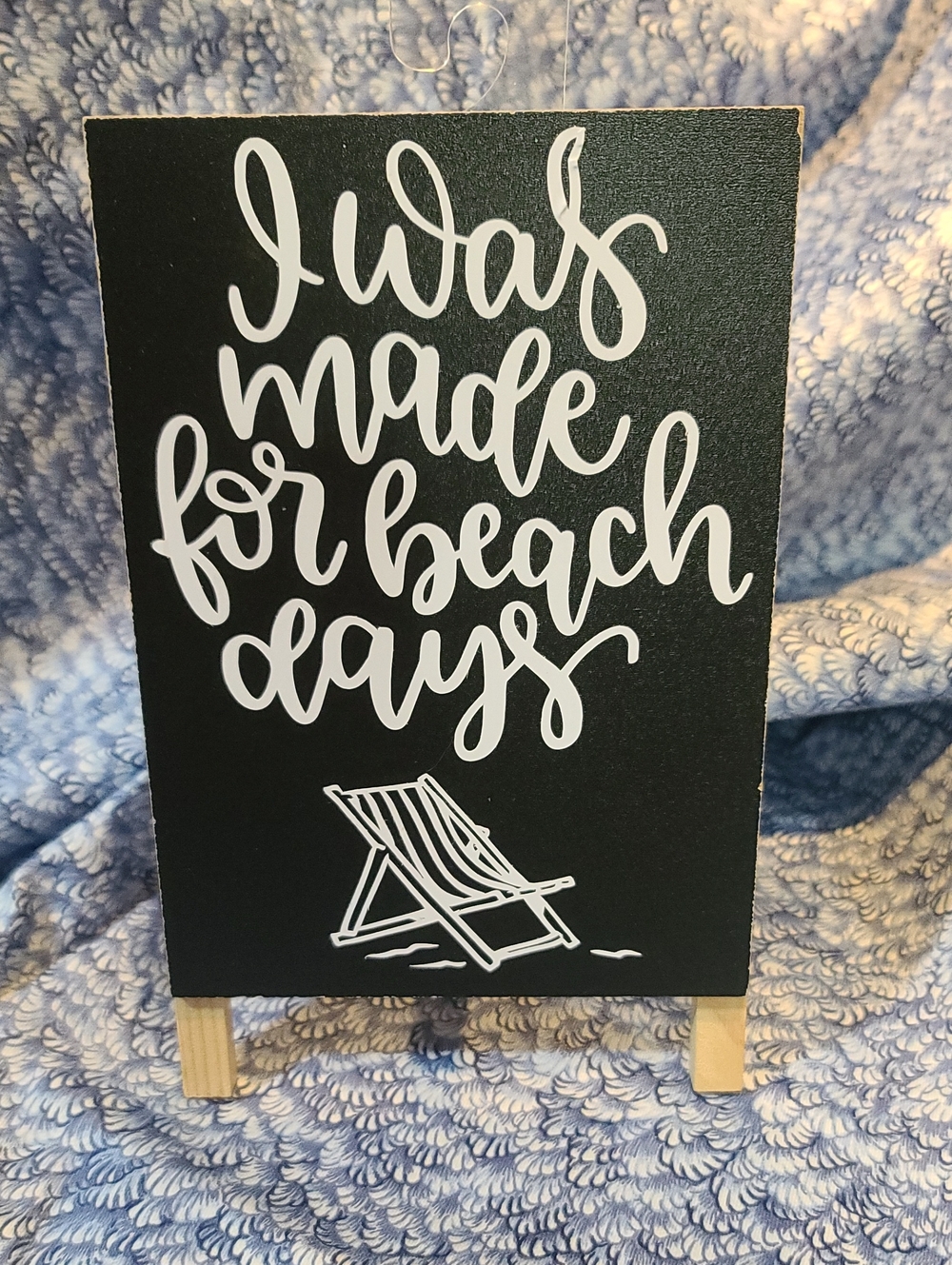 Hand Crafted Black & White Beach Days Chalkboard Sign